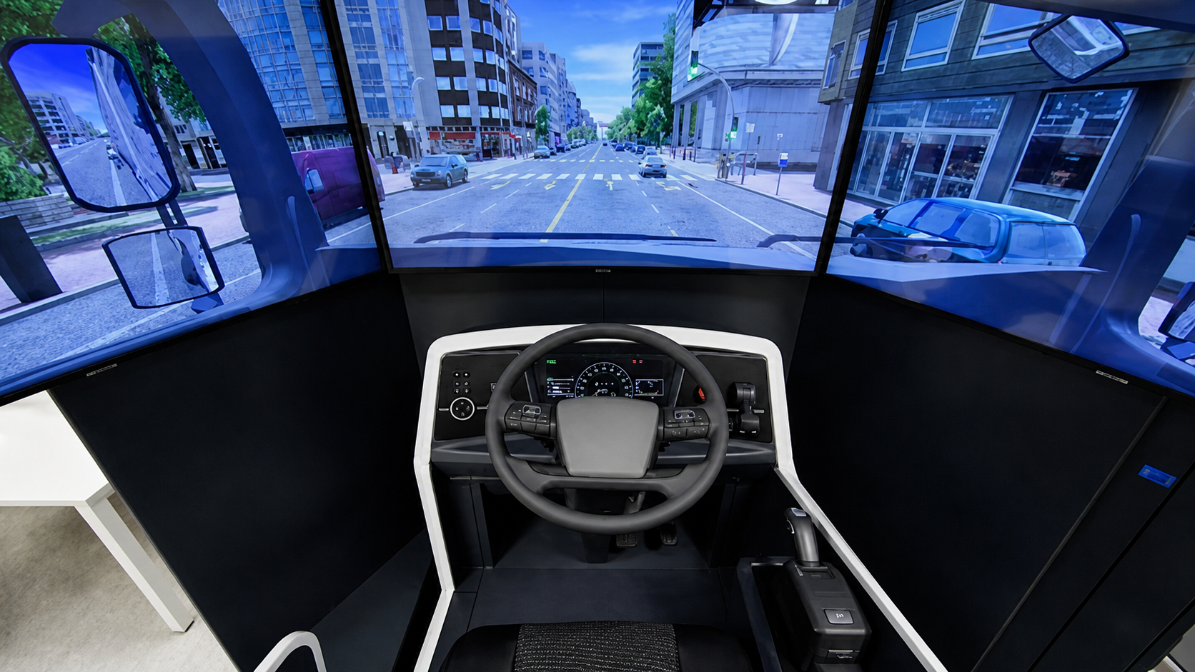 Heavy vehicle simulation cockpit